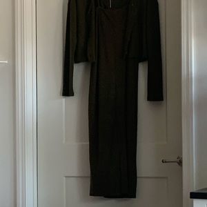 Olive green medium tank dress with short jacket